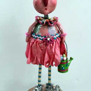 Easter Bunny Vintage Inspired Collectible Folk Art Doll Sculpture image 2