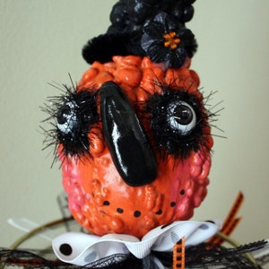 Folk Art Pumpkin Halloween Gourd Holiday Ornament image 2