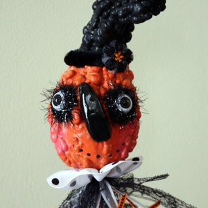Folk Art Pumpkin Halloween Gourd Holiday Ornament image 1