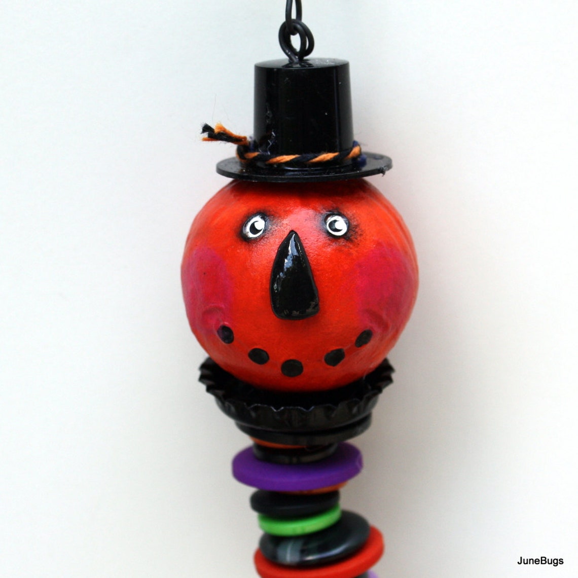 Folk Art Halloween Pumpkin Ornament Decoration Etsy