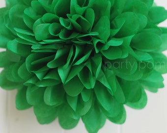 Green Tissue Paper Pom Poms- Wedding, Bridal Shower, Party Decorations