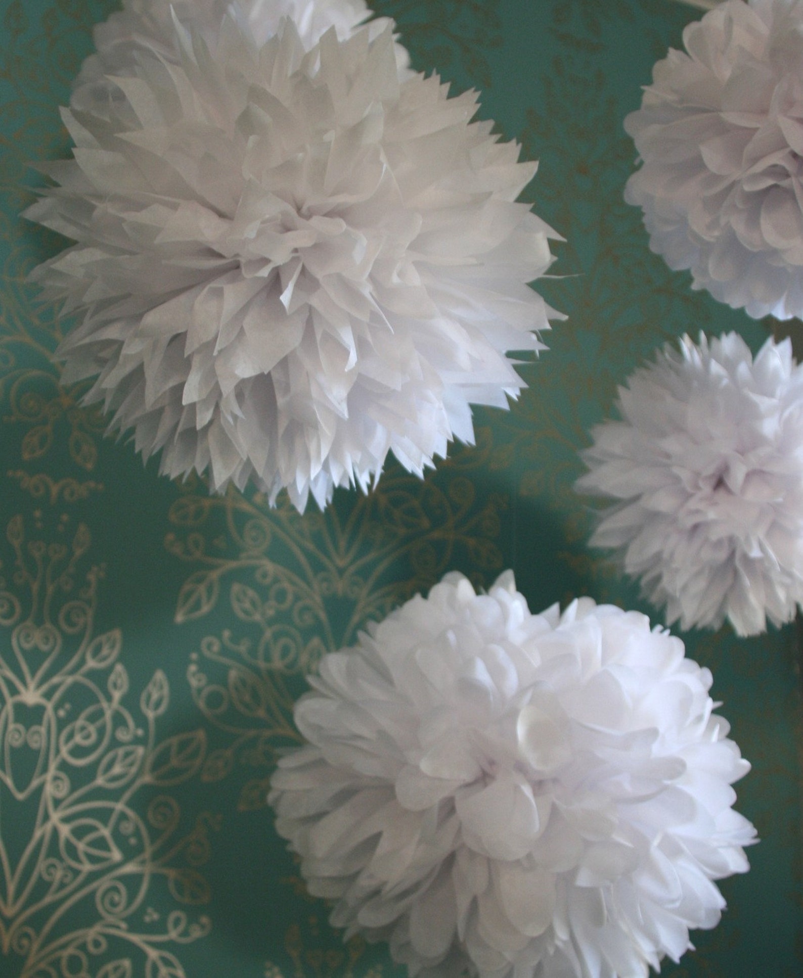Wedding White 5 Tissue Pom Poms For Wedding Reception Etsy