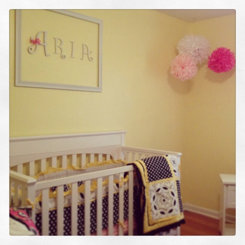 5 Tissue Paper Pom Poms for Nursery Decor / Baby's Room / Etsy