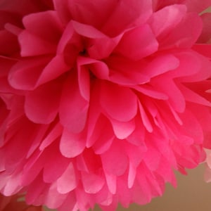 Hot pink Tissue Paper Pom .. Wedding Decoration / Bridal Shower / Birthday / Party Decoration / DIY