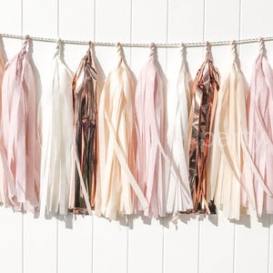 Blush, Champagne, & Rose gold tassel garland // wedding and party decoration// backdrop//birthday party