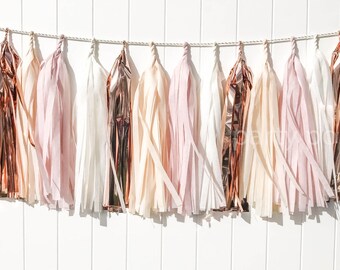 Blush, Champagne, & Rose gold tassel garland // wedding and party decoration// backdrop//birthday party
