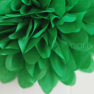 Green Tissue Paper Pom Poms Wedding, Bridal Shower, Party Decorations image 2