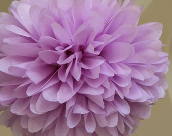 Lilac Tissue Paper Poms .. Weddings / Bridal Shower / Anniversary / Birthday / Party Decoration / DIY