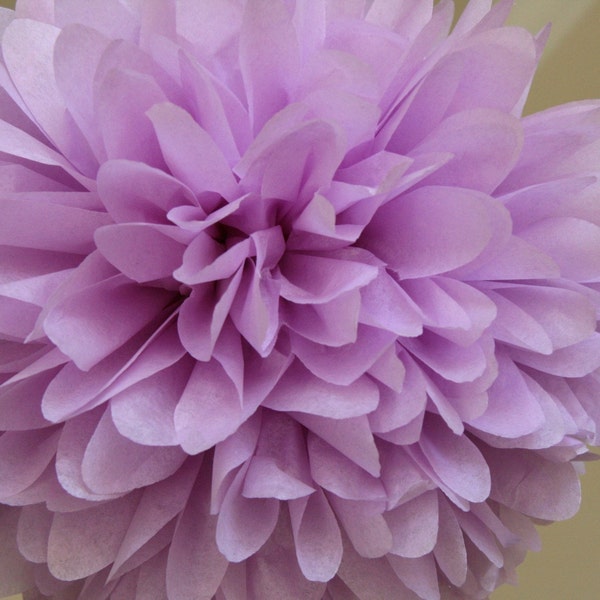 Lilac Tissue Paper Poms .. Weddings / Bridal Shower / Anniversary / Birthday / Party Decoration / DIY