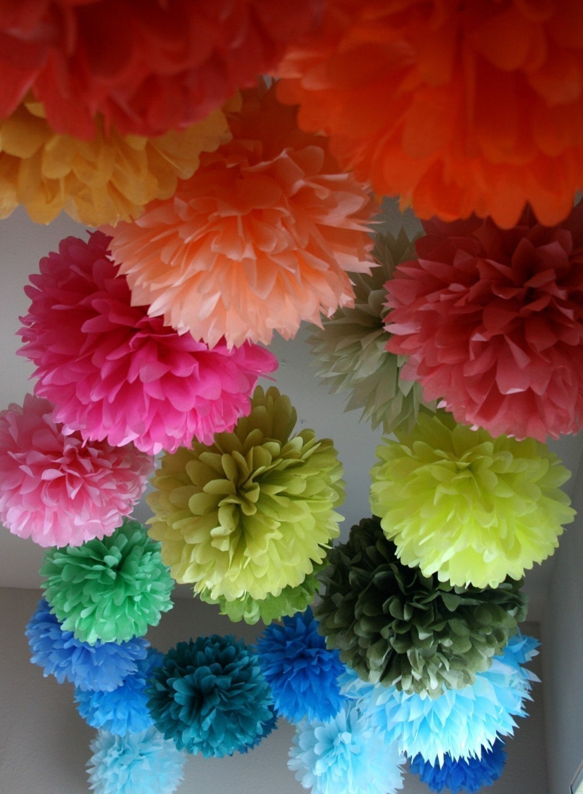 15 Tissue Pom Poms .. Weddings / Bridal Shower / Baby Shower / Etsy