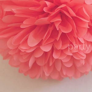 Coral Tissue Pom Pom .. Wedding Decoration / Bridal Shower / Birthday / Party Decoration / DIY