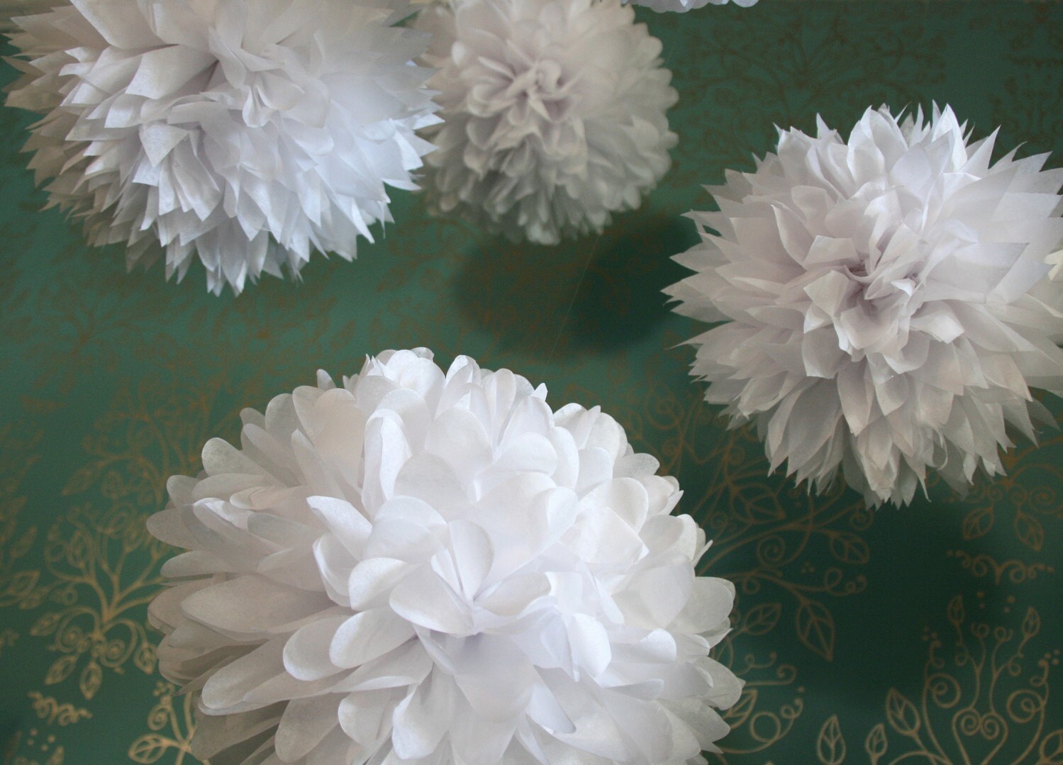 Wedding White .. 20 Tissue Poms ..Wedding and Party Decoration Etsy