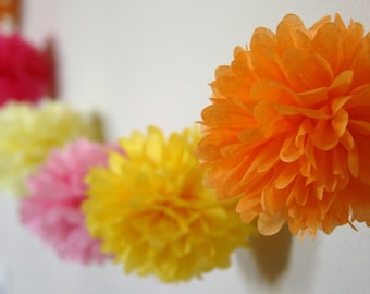 Starburst .. Party Poms Garland for Nursery Decor / Wall Decor / Birthday and Party Decor