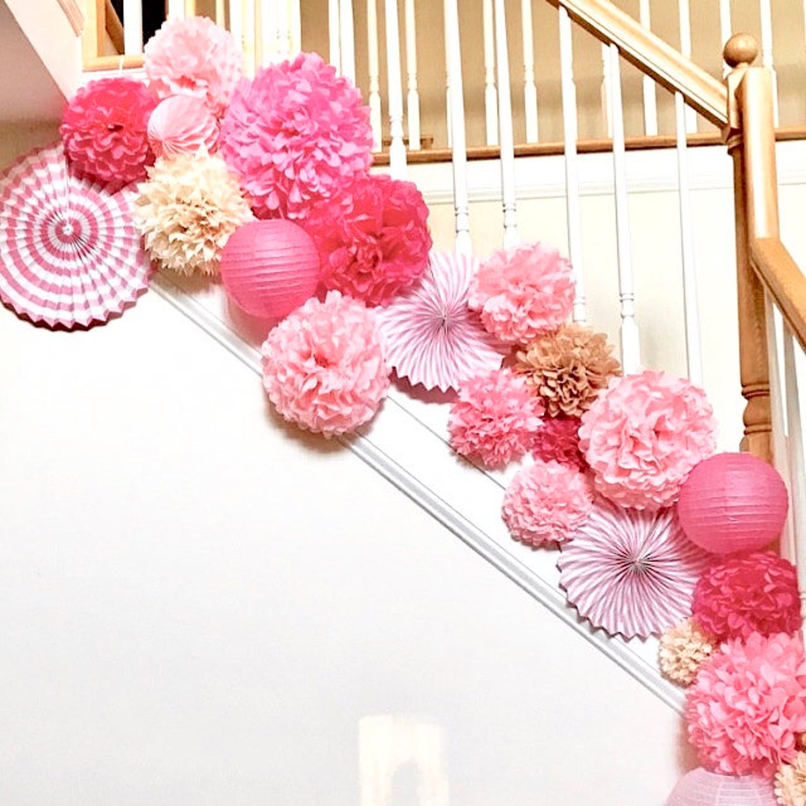 CHERRY BLOSSOM Tissue Paper Pom Poms.. Nursery Decor
