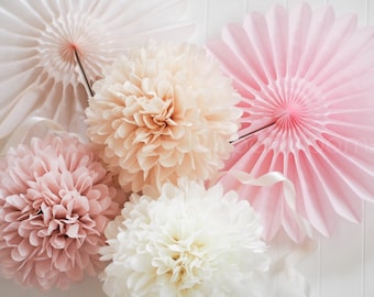 Custom Color .. 50 Tissue Pom Poms .. Wedding Decoration / Bridal Shower / Birthday / Party Decoration / DIY