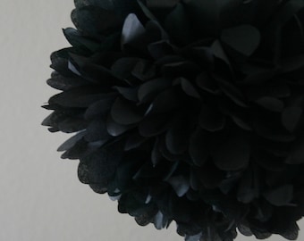 Black .. Tissue Paper Pom / Wedding Decor / Bridal Shower / Birthday / Anniversary / Party Decoration