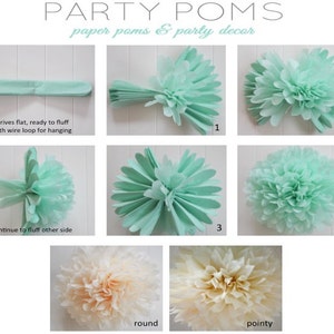 White tissue paper pom .. nursery decoration / baptism / wedding decor image 3