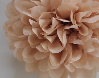 Tan tissue paper pom .. nursery decor / wedding decor