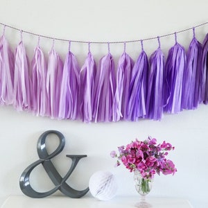 PURPLE OMBRE tassel garland party decoration