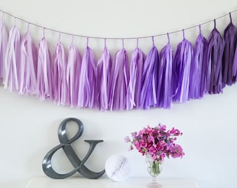 PURPLE OMBRE tassel garland party decoration