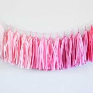 PINK OMBRE tassel garland party decoration // wedding decor // bridal shower