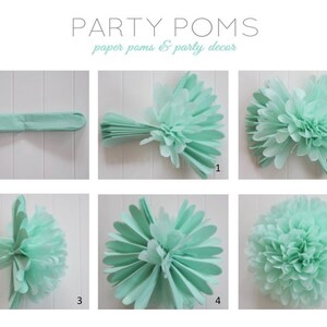 Houndstooth tissue paper pom .. wedding and party decoration image 2