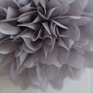 Dark grey tissue paper pom .. weddings / birthdays / anniversary decorations