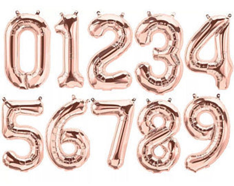 16 Rose Gold, Gold, Silver number balloons//Birthday//Party//Birthday decor image 2