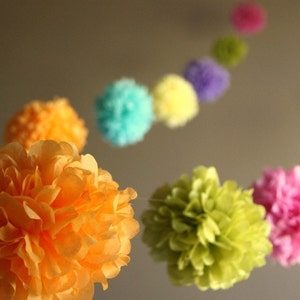 Custom Colors .. DIY Party Poms Garland / Nursery Decor / Gender Reveal / Birthday / Party Decoration