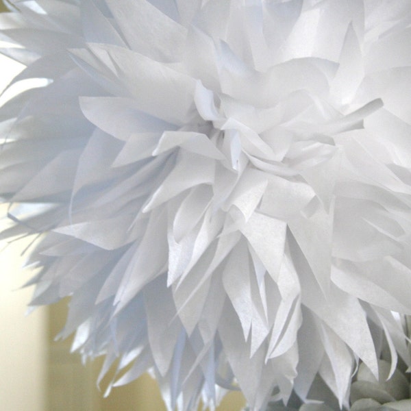 White tissue paper pom .. nursery decoration / baptism / wedding decor