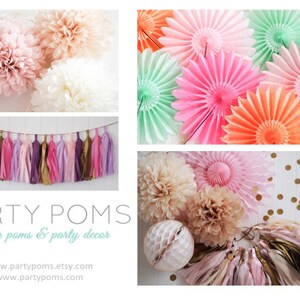 Wedding Ceremony Decoration .. Aisle Decor .. 9 inch tissue pom poms .. Custom Colors image 3