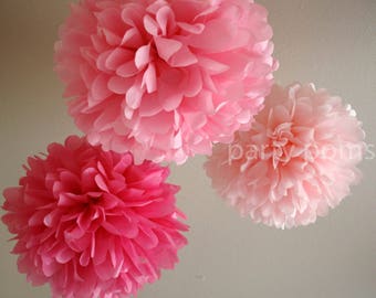 Cotton Candy Tissue Poms .. Dessert Table Decor / Birthday / Candy Bar / Party Decoration