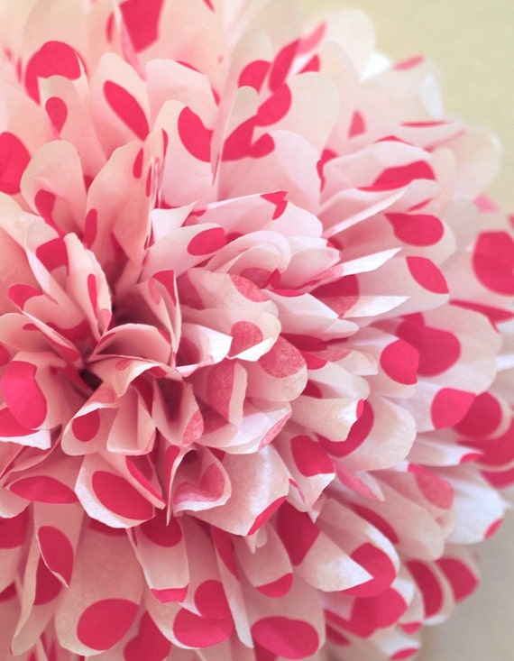 Light Pink Tissue Paper Pom Poms Wedding, Birthday, Bridal Shower