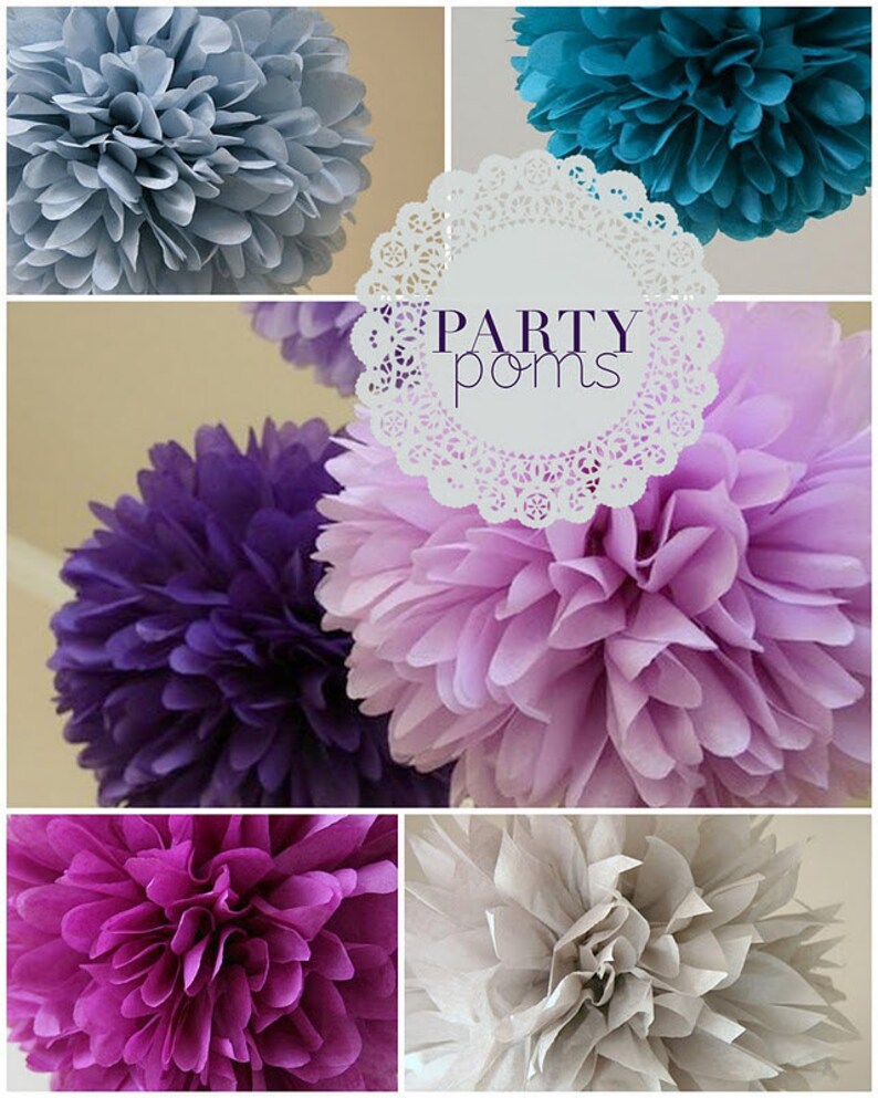 Peach Tissue Pom .. Birthday / Wedding Decoration image 3