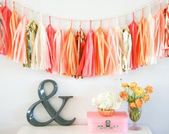 SUMMER SUNSET tissue tassel garland party decoration