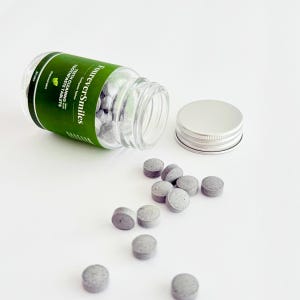 Charcoal Mint Toothpaste Tablets in Glass Jar | Zero Waste Natural Toothpaste Tabs for Travel and Eco Friendly Oral Care Routine