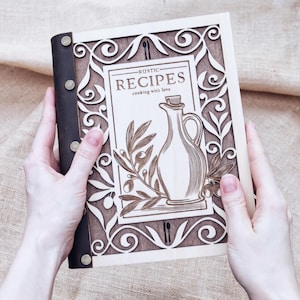 Laser Cut Recipe Book SVG: Kitchen Organizer Digital File (Digital Download)