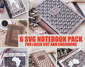Laser Cut Journal SVG Bundle: Recipe Book, Travel Diary, Notebook, Officiant Binder (Digital Download)