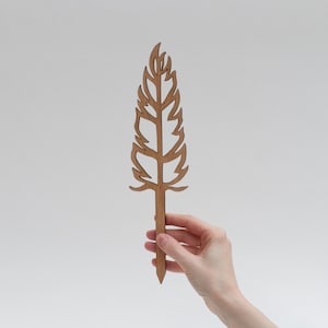 Feather Plant Trellis SVG for Laser Cutting | Glowforge Plant Stake File | xTool Trellis SVG | Modern Houseplant Support | Digital Download
