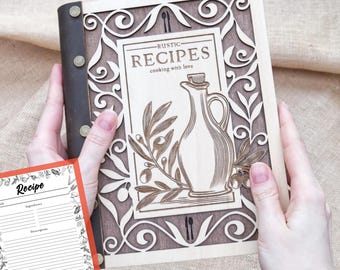 Laser Cut Recipe Book SVG: Kitchen Organizer, Wooden Journal (Digital Download)