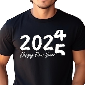 Chemise Happy New Year, T-shirt Happy New Year 2025, T-shirt des Fêtes 2025, tenue de fête du Nouvel An pour adulte jeune et tout-petit