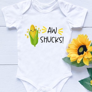 AW-Shucks lustige Babykleidung, süßes Kleinkind-Shirt, Gemüse-Baby-Body, Baby-Dusche-Geschenke