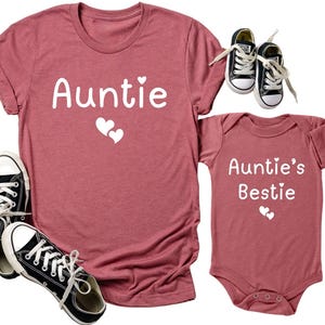 Auntie And Auntie&#39;s Bestie Shirt, Auntie And Niece Matching T-Shirt, Aunties Bestie Shirt, New Aunt Apparel, Aunt And Niece Tee, Auntie Gift