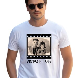 Custom Vintage Photo And Year Shirt, Personalized Birthday Year Unisex T-Shirt, Cusyom Birthday Gift, Vintage Picture Tee