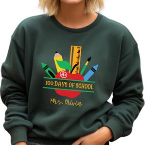 Personalized 100 Days of School Sweatshirt, Custom 100 Days of School Gift Sweater, School Sweatshirt, Back to School, Gift For a Teacher