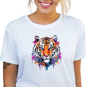 Tiger Shirt, Tiger Themed T-Shirt, Animal Lover Gift, Cute Tiger Shirt, Tiger Tee for Kids and Teens