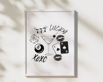 Vegas Printed Poster, Aesthetic Wall Decor, Collage Art, Cool Girl Aesthetic Poster, Printed Poster, Room Decor, Wall Art, Graphic Art