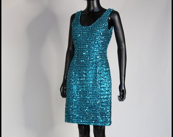 Vintage Sequin Dress Blue - Etsy