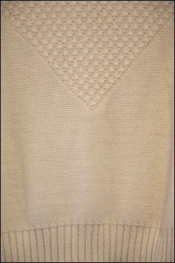 Original vintage 1970s Popcorn Knit Cream Cardiga… - image 8