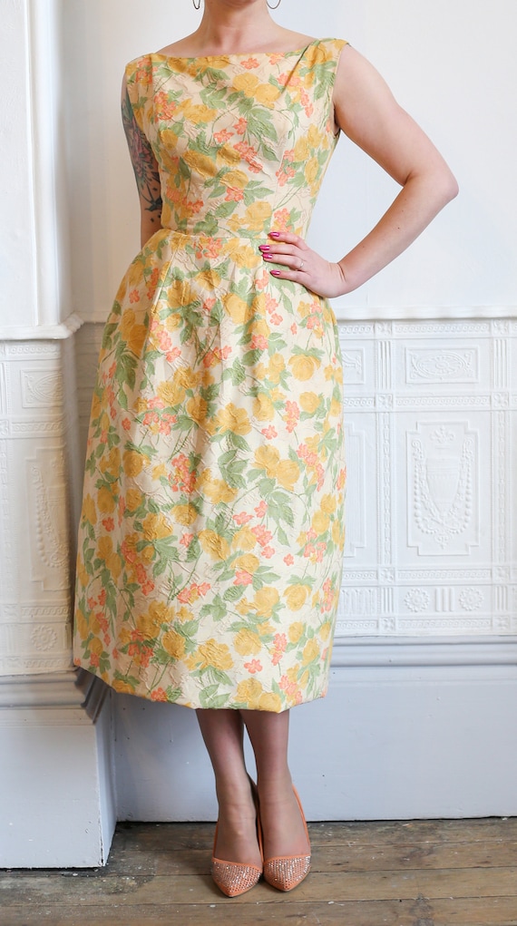 Original Vintage 1950s Pastel Floral Borcade Will